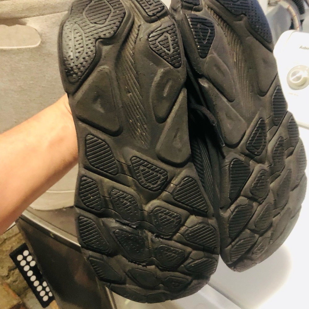 Hoka Black Athletic Running Shoes with Silver Logo - Picture 3 of 6